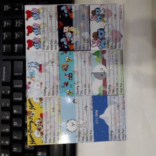 Nhãn vở bt21  1 set 9 nhãn vở