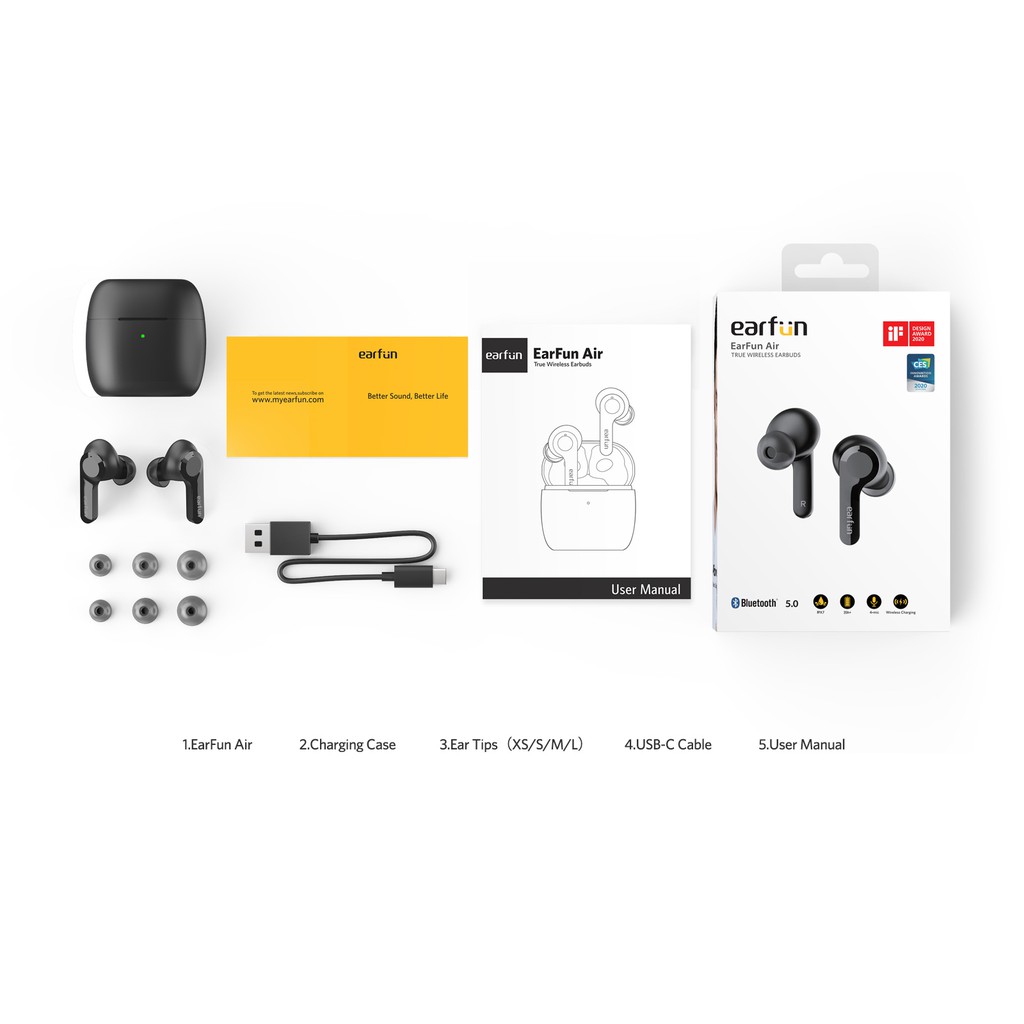 Tai Nghe True Wireless EarFun Air Bluetooth 5.0 ✔️ Mới 100% ✔️ Míc Kép ✔️Chính Hãng ✔️ Bảo Hành 12 Tháng | Trần Du Audio