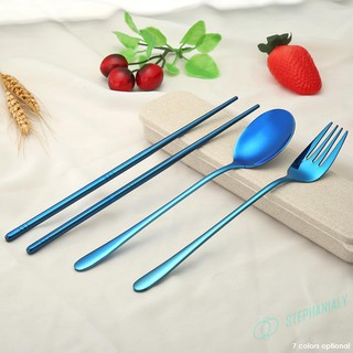 4pcs Portable Stainless Steel Tableware Set