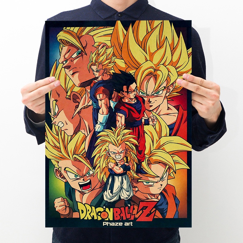 Tranh dán tường Anime -Poster Dragon Ball kích thước 70 x 35 cm chất liệu giấy Kraft dày