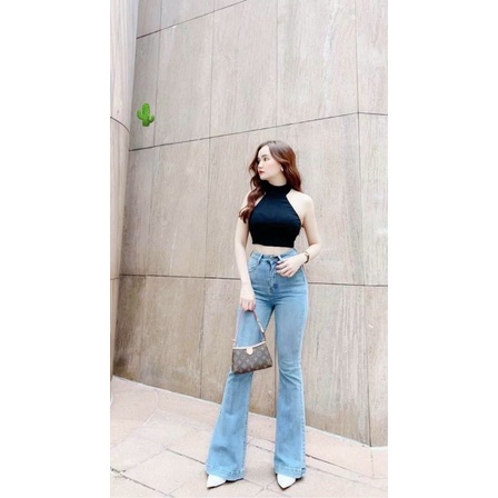 🍀Áo cổ lọ nút gài hở lưng rất xinh laxanhchuyensi laxanh xuongmay
