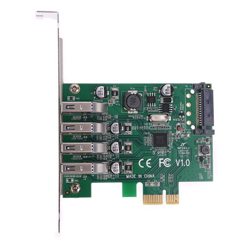 Bộ Chia 4 Cổng USB 3.0 PCIE Mở Rộng Thẻ PCI Express Sata