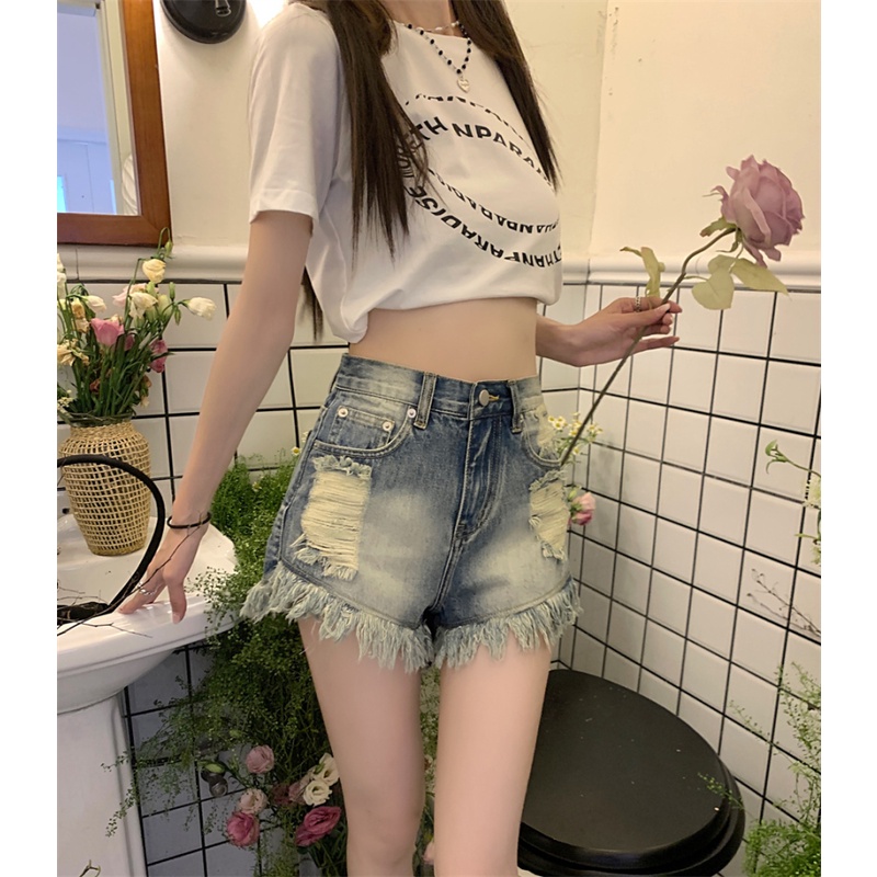 Quần Short Jean Rách Thời Trang Dành Cho Nữ