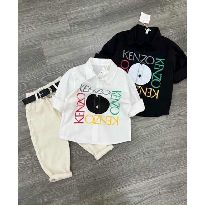 Bộ áo ken dô quần thô kaki cho bé