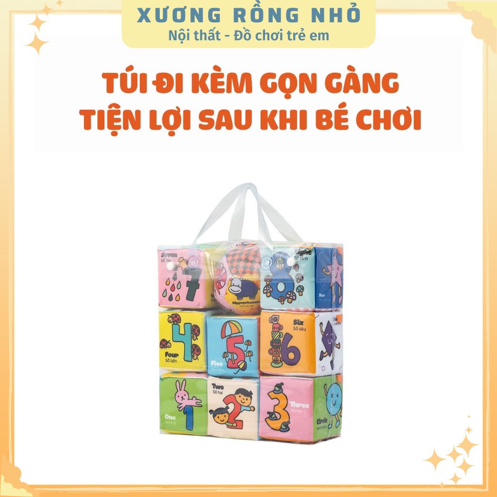Bộ 9 Đồ Chơi Hình Khối Xúc Xắc Cho Bé Vừa Chơi Vừa Học