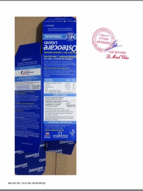 Canxi nước osteocare 200ml (canxi osteocare liquid)
