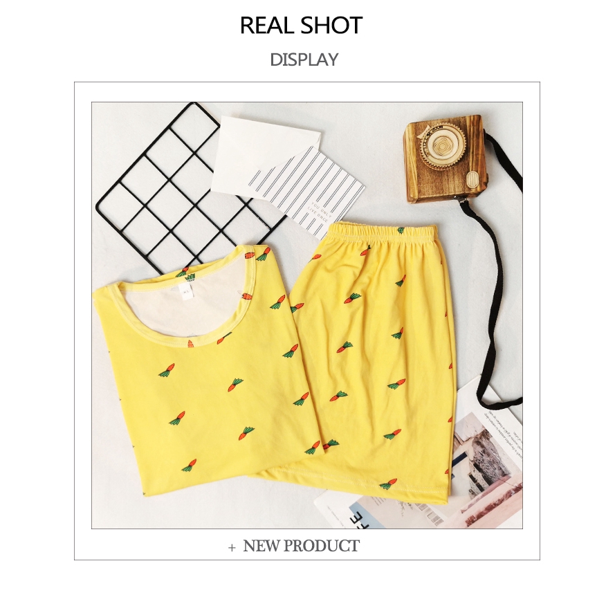 xiaohan korea loose short sleeve sleepwear women's pajama sets motif female cute print large size thin nightwear | BigBuy360 - bigbuy360.vn
