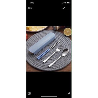 Bộ Đũa Thìa Dĩa Lúa Mạch Cán Inox