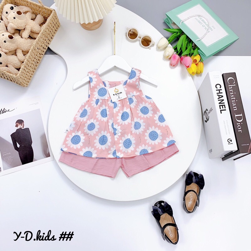 Bộ Hoa Nhí Mặc Đi Học Ở Nhà Đi Chơi Chất Thô Xịn Loại 1 Bé Gái 8-20kg
