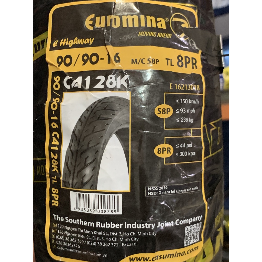 Vỏ Euromina 70-80-90/90/16 Bánh Trước/Sau Nouvo và Bánh Trước SH Mode Đầu - Không Ruột