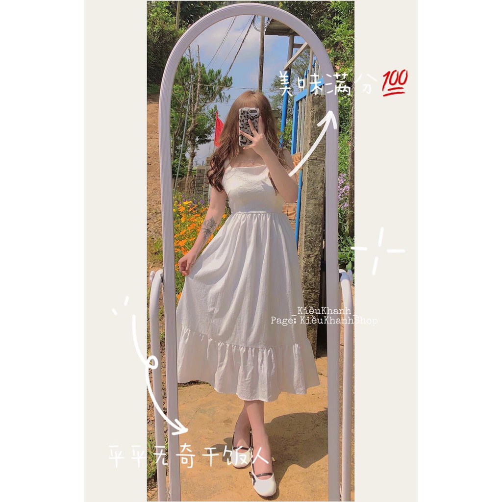 Váy 2 Dây Cột Nơ Sau Siêu Xinh, Dễ Thương, Dáng Suông, Chất Mịn Mát, Mặc Đi Biển, Đi Chơi MB | BigBuy360 - bigbuy360.vn