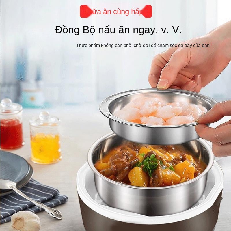 > Hộp cơm cắm điện hình bán cầu hâm nóng bằng Tạo tác hấp của nhân viên văn phòng có thể tự và nấu động <