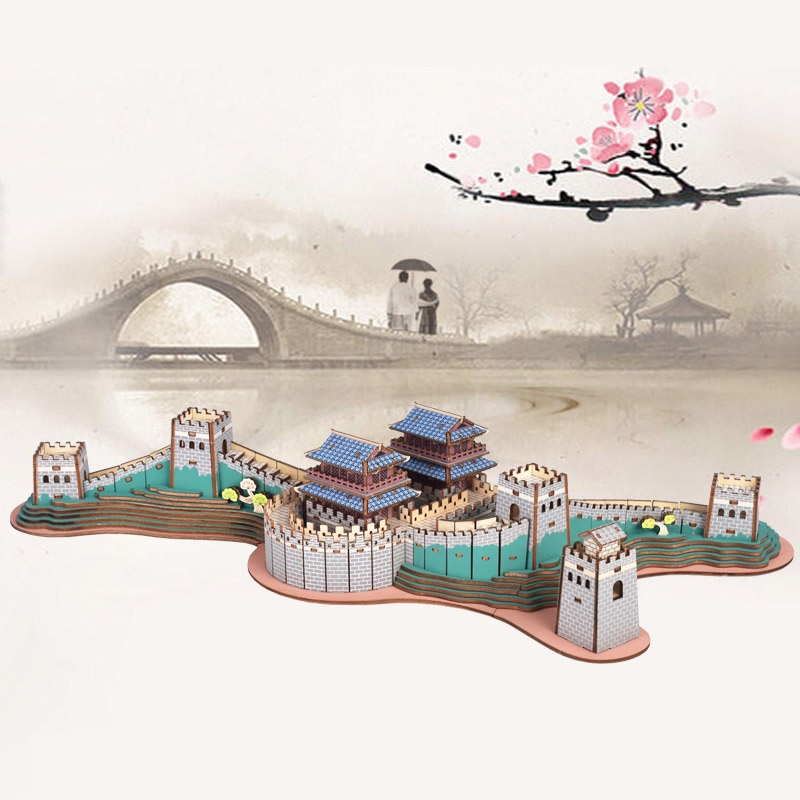 Đồ chơi gỗ lắp ráp 3D Birkeetoys mô hình Vạn Lý Trường Thành The Great Wall cắt laser