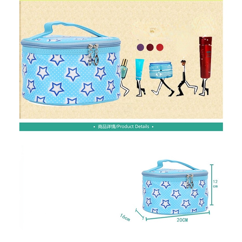 Túi Da PU Hình Trụ Đựng Mỹ Phẩm Tiện Dụng