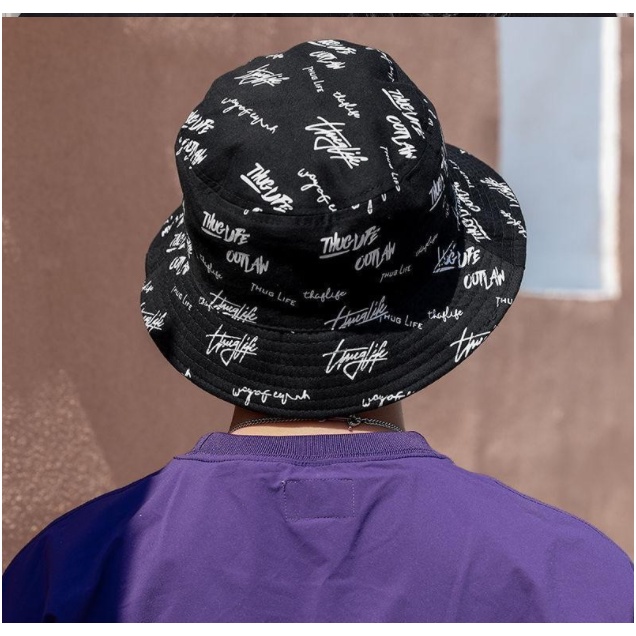 Mũ Nón Bucket thuglife hai mặt vành tròn chất cotton đẹp form unisex nam nữ ẢNH THẬT - B25