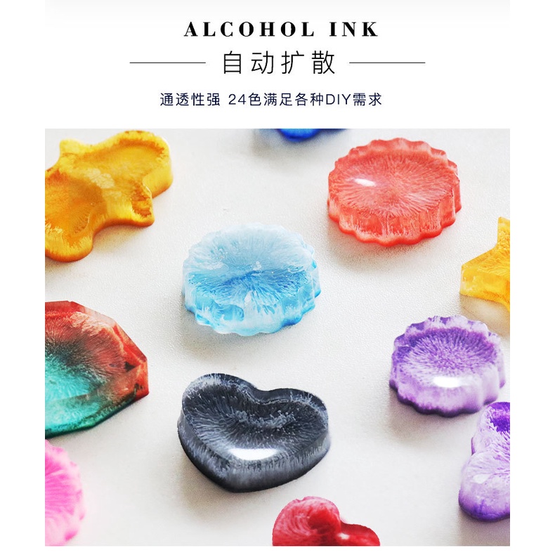 Màu Alcohol Ink pha Epoxy Resin tạo hiệu ứng 3D, khói
