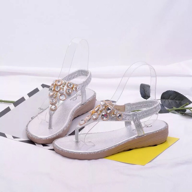 [ Freeship 99Sandal ánh kim bạc 36-37-38-39, vàng 36-38-39