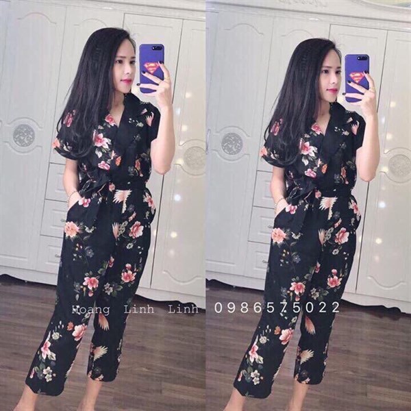 Jum Hoa Quần Ngố Cổ Vest - 0937