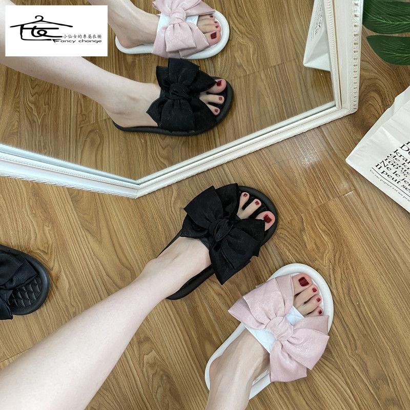 Dép Đế Dày Đính Nơ Thời Trang Mùa Hè Xinh Xắn