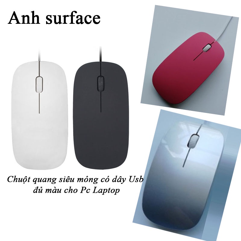Chuột quang siêu mỏng có dây Usb đủ màu cho Pc Laptop