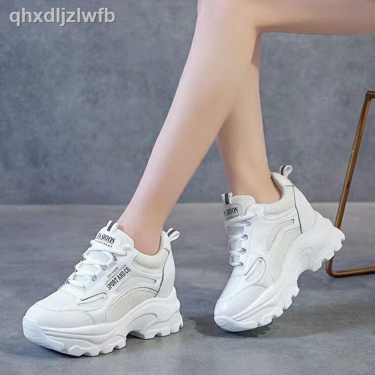 Giày Sneaker Nữ, Giày Thể Thao Nữ Giày Thể Thao Nữ Độn Đế 4-5Cm Mùa Xuân Thu Hàn Quốc Màu Trắng Giá Tốt Bảo Hành 12Tháng | BigBuy360 - bigbuy360.vn