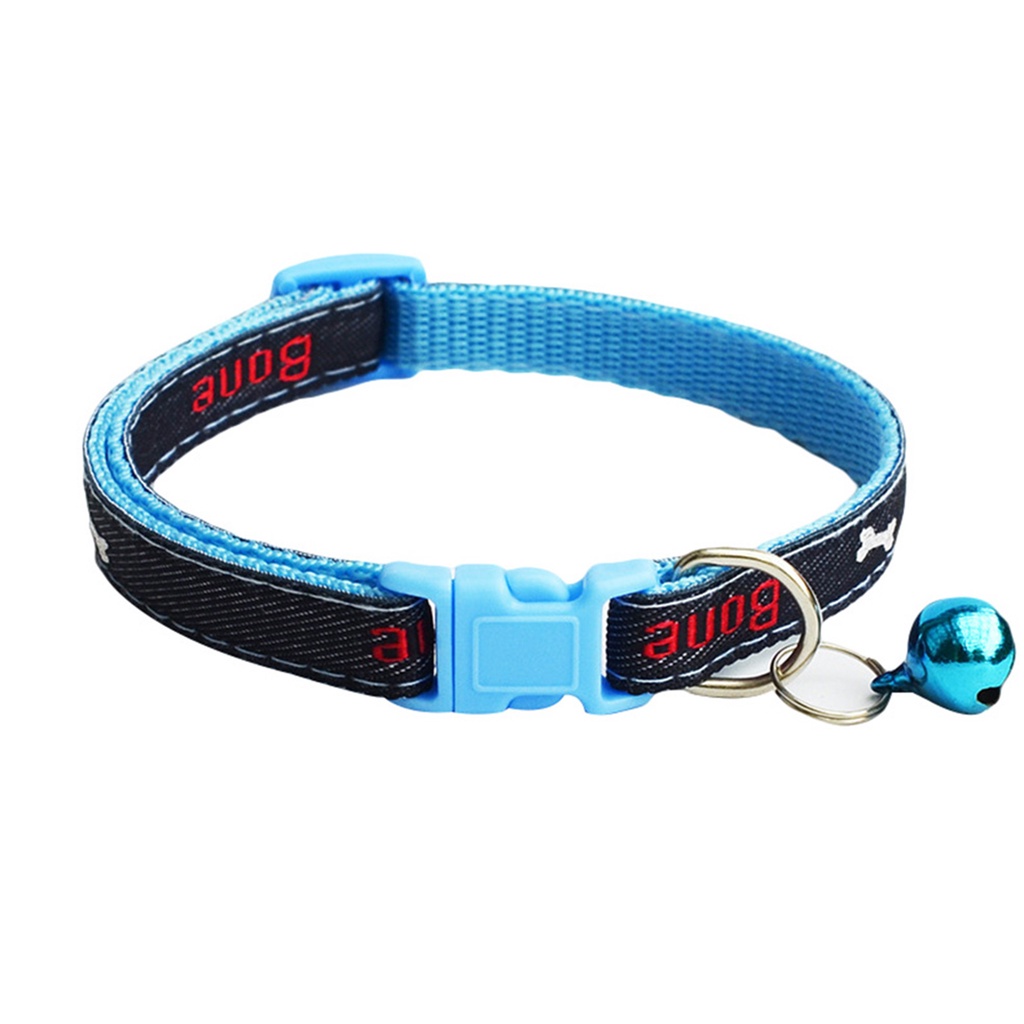 Set 6 Vòng Cổ Denim In Chữ Cho Thú Cưng