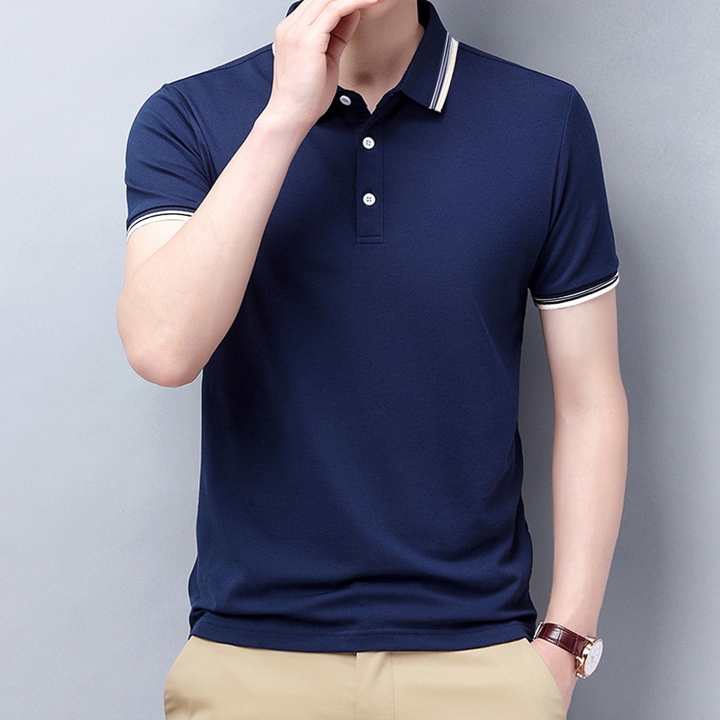 Áo Polo Nam FEEL GOOD cổ bẻ tay ngắn basic bo sọc cổ vải cá sấu cotton cao cấp xuất xịn chuẩn form thể thao | BigBuy360 - bigbuy360.vn