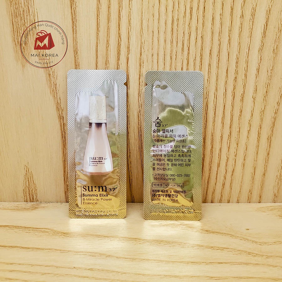 Gói tinh chất vàng SUM 37 8 trong 1 Summa Elixir 8 Miracle Power Essence cao cấp (sample gói 1ml)