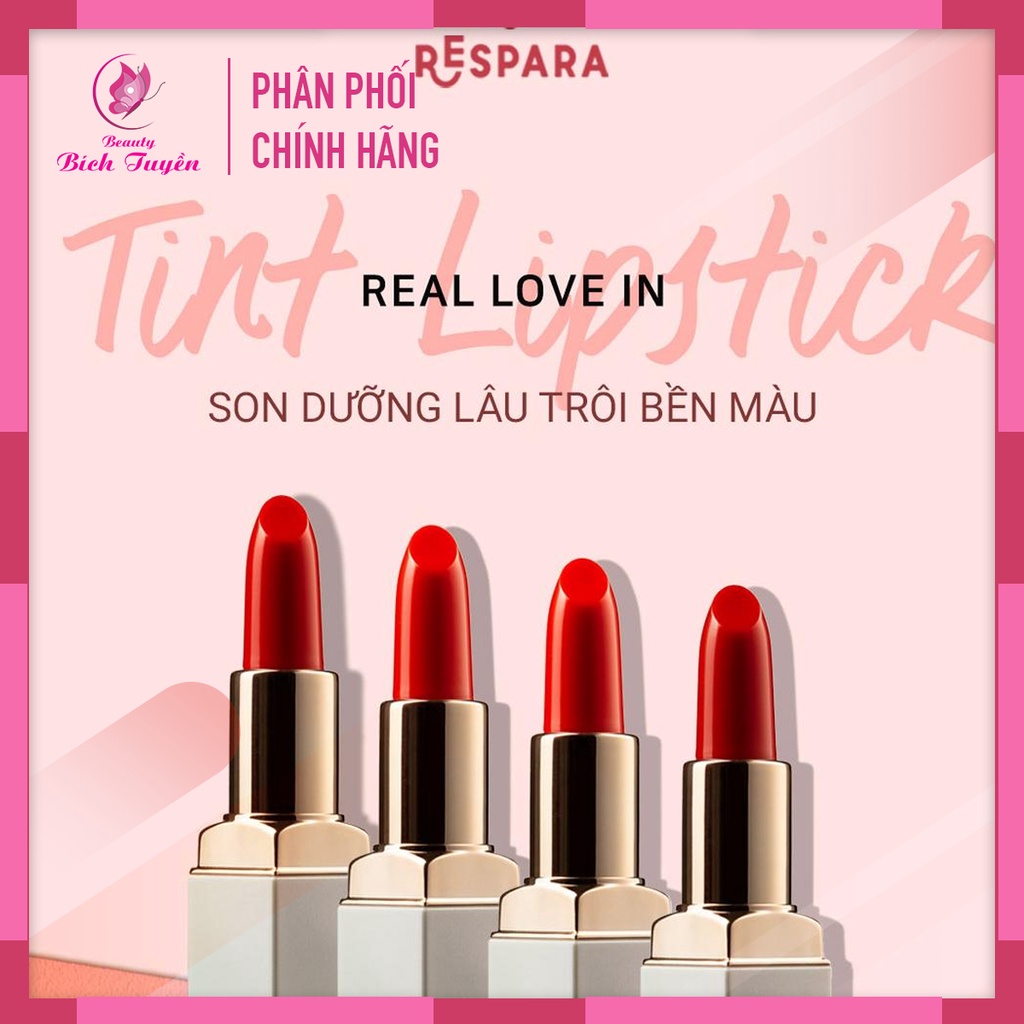 401 - 404 Son Dưỡng Lâu Trôi RESPARA Real Love In Tint Lipstick - 401 - 402 - 403 - 404 BT Cosmetic
