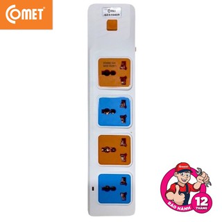 Ổ Cắm Nối Dài Comet CES10405, dây dài 5m, 4 lỗ 3 chấu, chất liệu nhựa PP chống cháy, có cầu chì bảo vệ