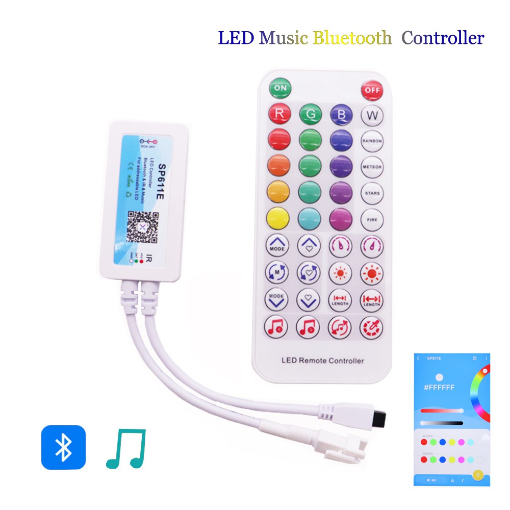 Bộ Điều Khiển Đèn led sp611e bluetooth app ir38 Phím Cho ws2811ws2812 dc5v-24v