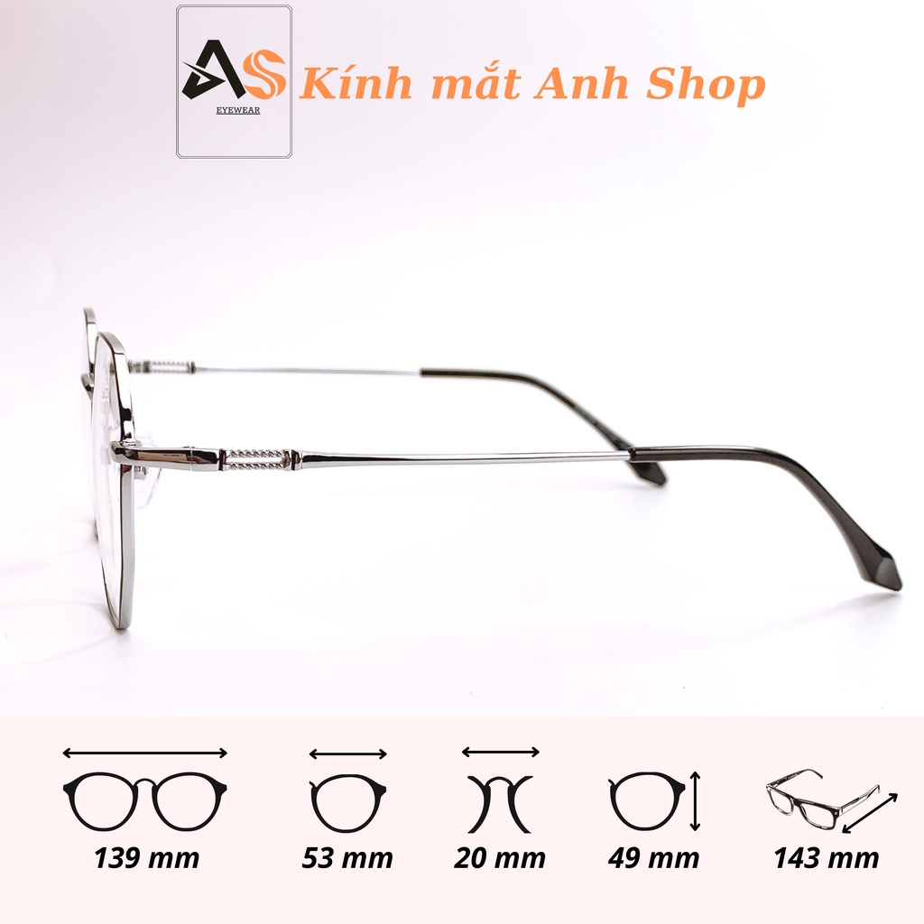 Gọng kính mắt kính lục giác chất liệu kim loại 29165