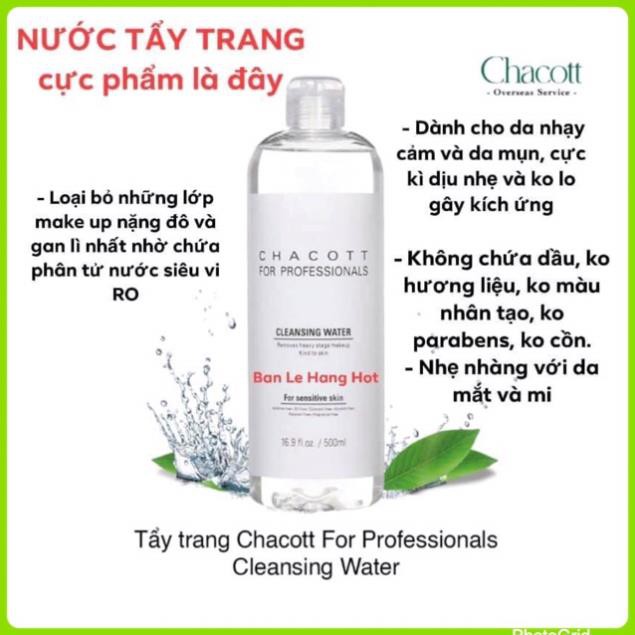 Nước Tẩy Trang Chacott Nhật Bản For Professional Cleansing Water 500ml Loại Sạch Mọi Bụi Bẩn