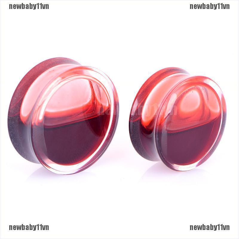 Bông Tai Nong Lỗ Tròn Màu Đỏ Cá Tính