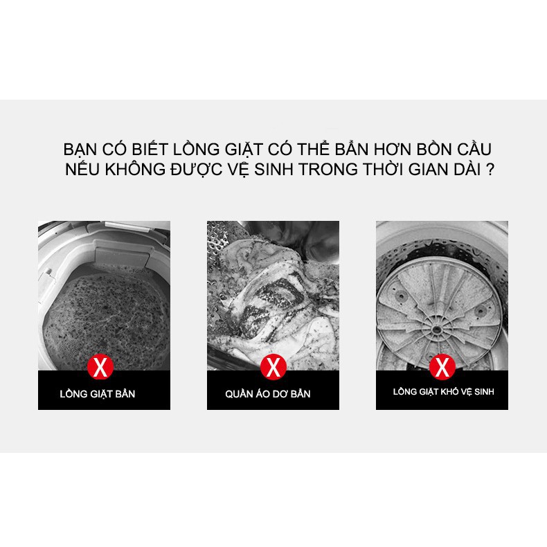 [Combo 3]Viên Tẩy Vệ Sinh Lồng Máy Giặt, Diệt khuẩn ,Tẩy chất cặn bẩn Lồng máy giặt nhật bản  - Kèm móc dán tường