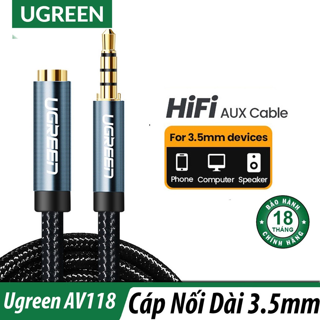 Cáp Nối Dài 3.5mm Chính Hãng UGreen AV118 Chính Hãng