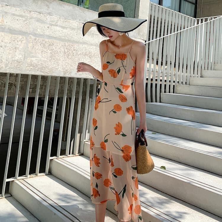 VÁY HOA NỮ HỌA TIẾT HOA TULIP SANG TRỌNG QUYẾN RŨ V150 | BigBuy360 - bigbuy360.vn