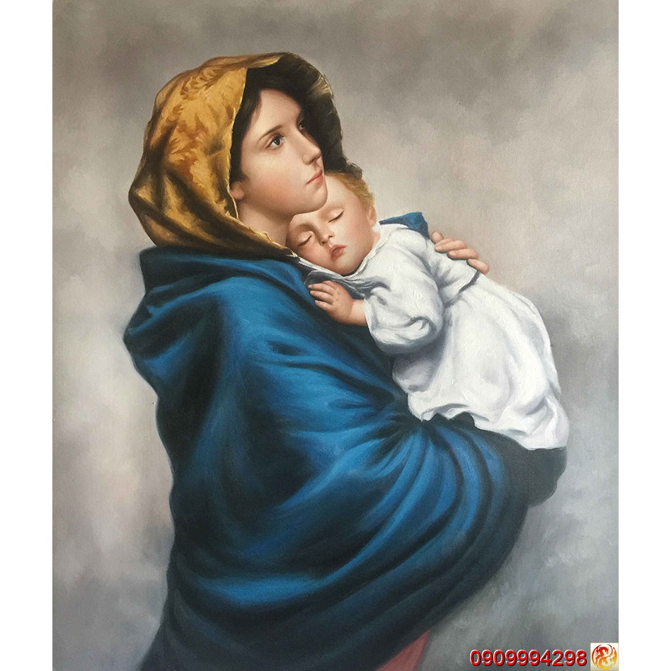 Tranh dán tường 3d hình Chúa Jesus, Hình Đức Mẹ Maria - E3 Audio ...