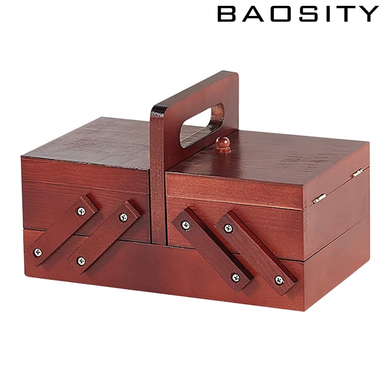 [BAOSITY]Foldable Sewing Box Needles Thread Scissors Sew Basket Jewelry Boxes