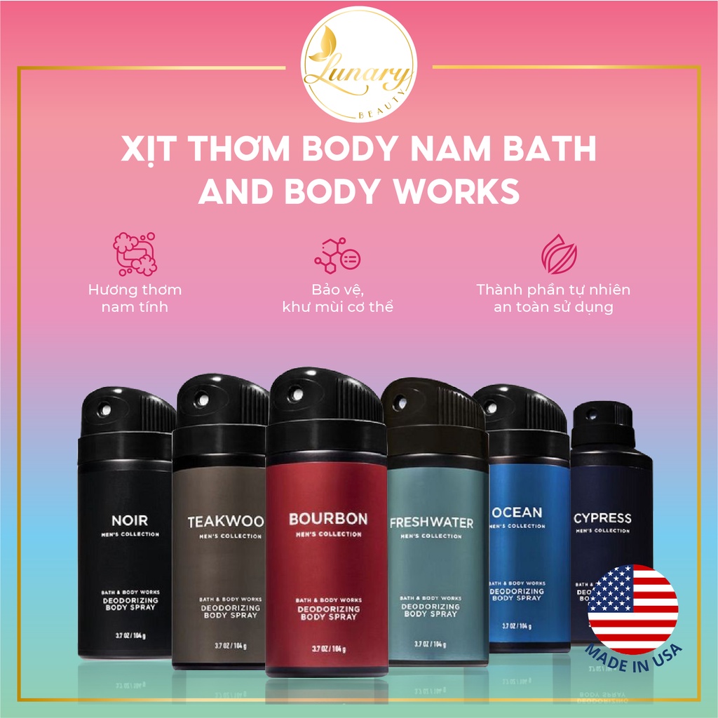 Xịt Thơm Body Nam Bath and body works 104g - Lunary Beauty