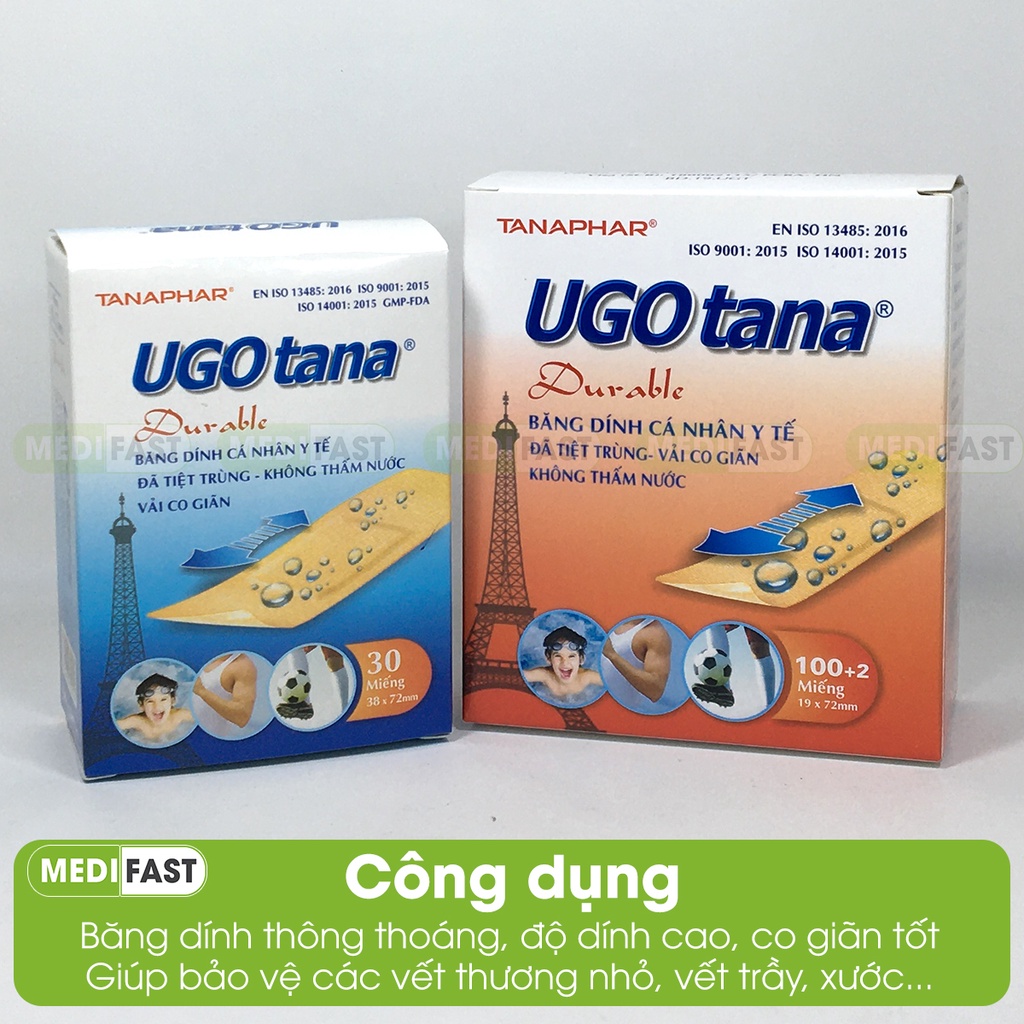 Băng dính cá nhân y tế Ugotana - miếng dán vết thương vô trùng