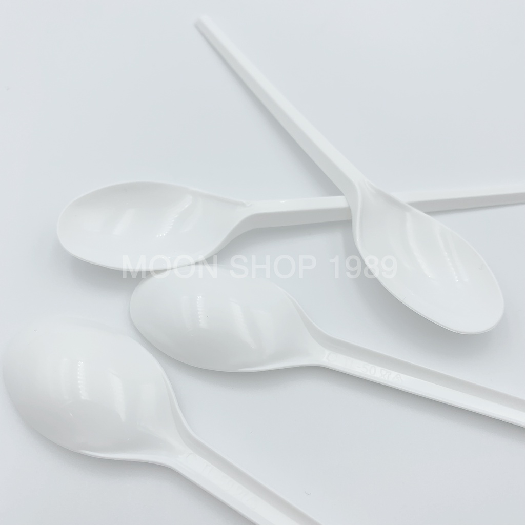 Combo 50 muỗng nhựa mini 12cm cao cấp dùng cho sữa chua - bánh kem