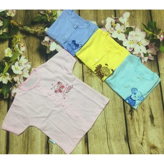 Set 5 chiếc _ Áo cộc tay màu cài giữa Baby Leo cho bé