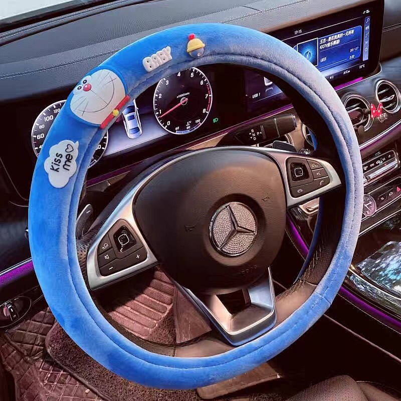 Doraemon Car Gear Rearview Mirror Pullover Pillow Lumbar Support Pillow Safety Belt Shoulder Pad Female Four Seasons Cartoon Cyber Celebrity Car Cute KlcY