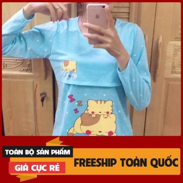 Bộ Bầu Và Sau Sinh Vải Cotton Thoáng Mát ( Dài Tay)