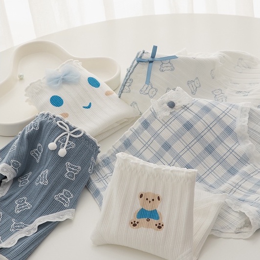 Quần lót nữ cotton họa tiết gấu đáng yêu, co giãn 4 chiều, kháng khuẩn tốt HLBOUTIQUE L8035
