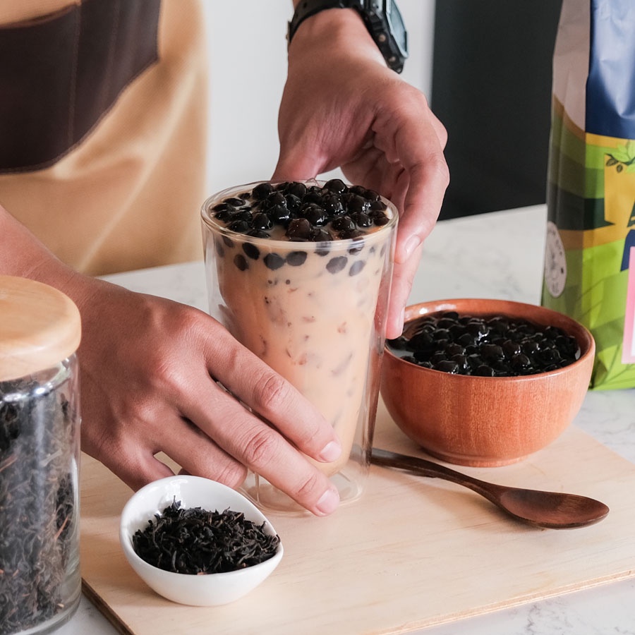 Trân Châu Đen WAO (2kg) vị caramel pha trà sữa, trân châu đường đen