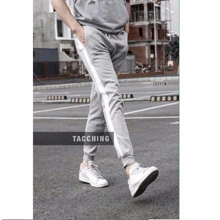 [Freeship] Quần Jogger Thun Nỉ Nam Nữ Phối Sọc Unisex - Quần Thể Thao Nam Nữ 1 Sọc Quần Nam Thu Đông Co Giãn Ống Bo