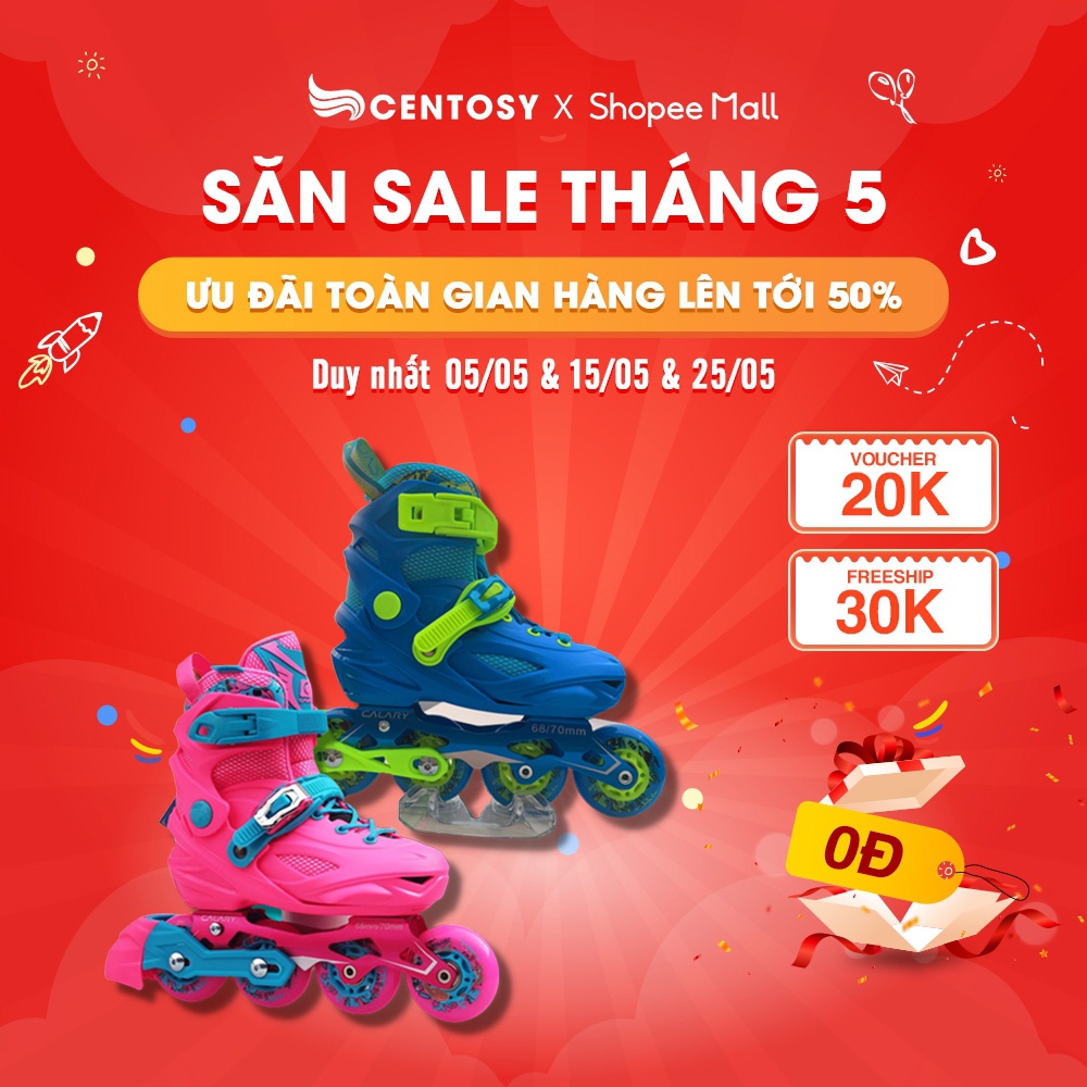 Giày Patin Trẻ Em Cao Cấp - Centosy Calary C2 - Bánh Đầu Phát Sáng, Form Chắc Chắn