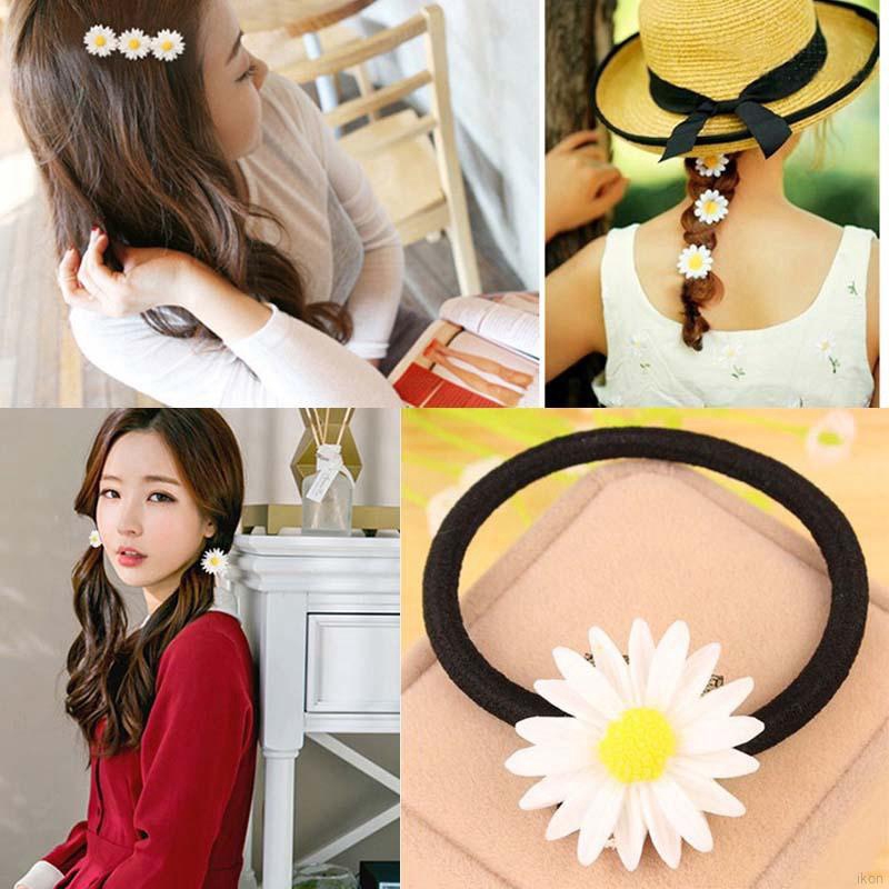 Dây buộc tóc hình hoa cúc dễ thương phong cách hàn quốc